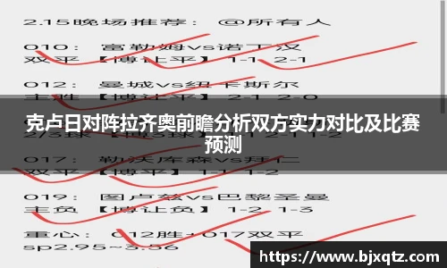 克卢日对阵拉齐奥前瞻分析双方实力对比及比赛预测