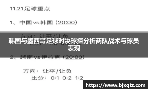 韩国与墨西哥足球对决球探分析两队战术与球员表现